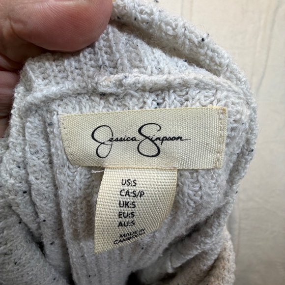 Jessica Simpson Sweater Womens Size Small Cream Turtleneck Cabincore Cozy - Picture 2 of 10